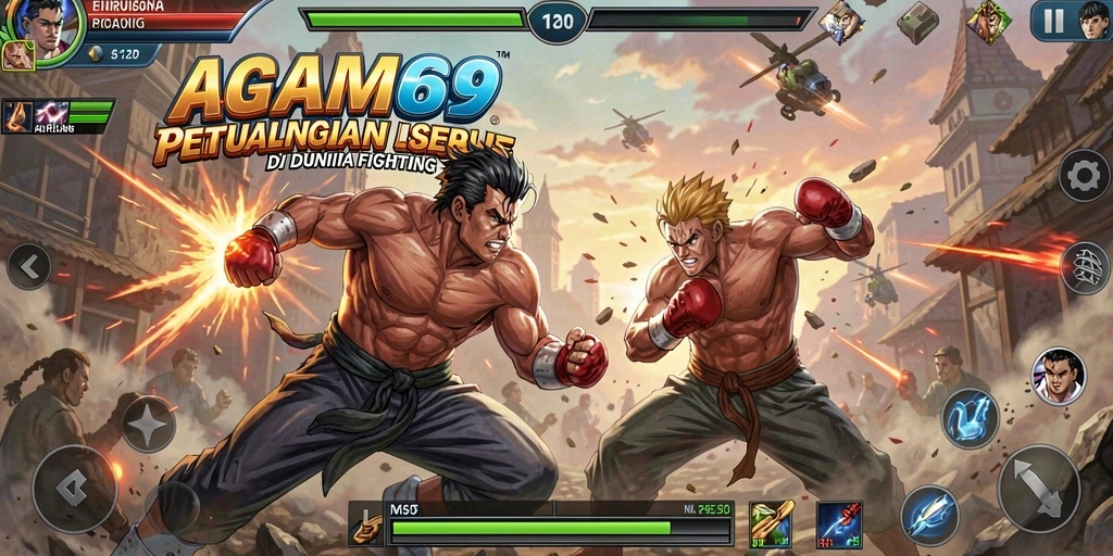Screenshot AGAM69 menampilkan aksi pertarungan seru di arena Fighting.
