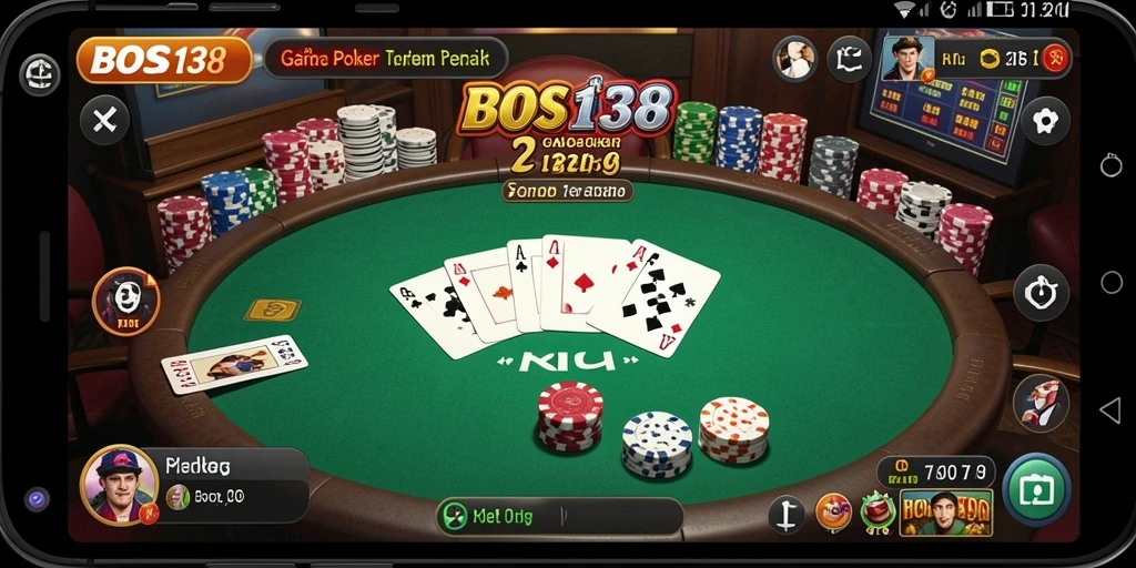 Screenshot gameplay Poker BOS138 yang mendebarkan dan realistis.