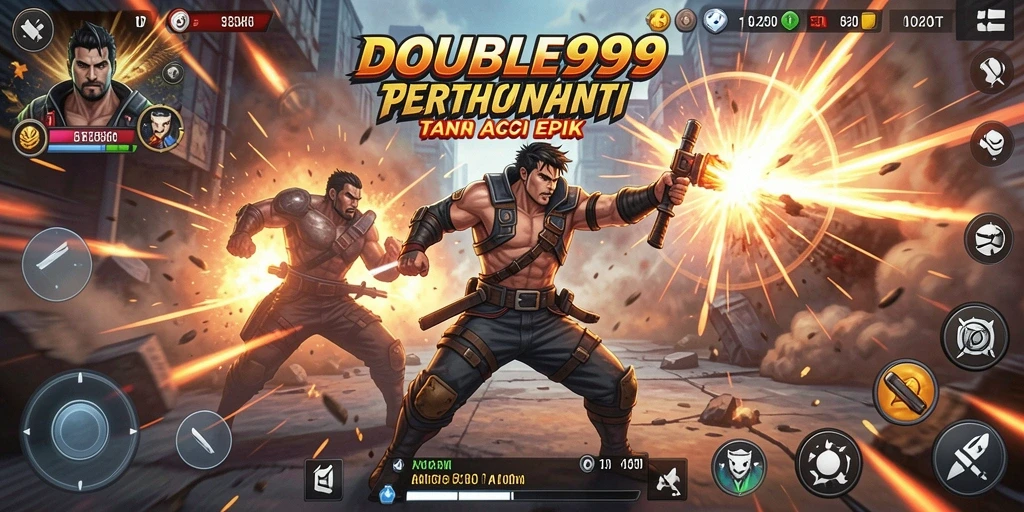 Screenshot DOUBLE999 menampilkan aksi seru dan gameplay yang mendebarkan.