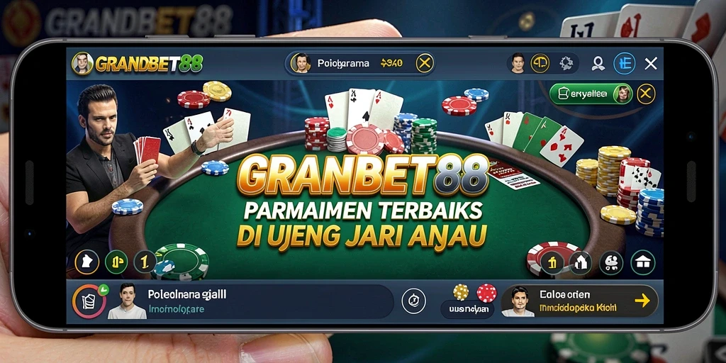 Tampilan gameplay Poker yang penuh aksi di GRANDBET88.
