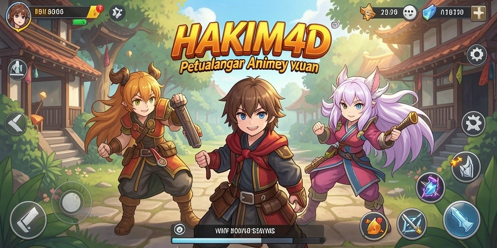 Tangkapan layar HAKIM4D menampilkan aksi karakter dalam pertempuran Anime.