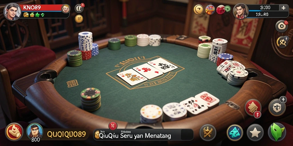Tampilan gameplay menarik dari KNO89 yang menampilkan aksi QiuQiu.