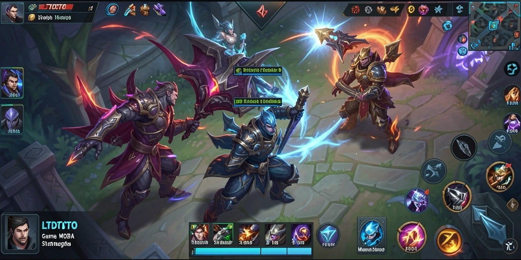 Tampilan menegangkan gameplay LTDTOTO di medan perang MOBA.