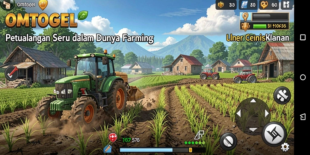 Tampilan gameplay menarik dengan lahan pertanian yang subur.