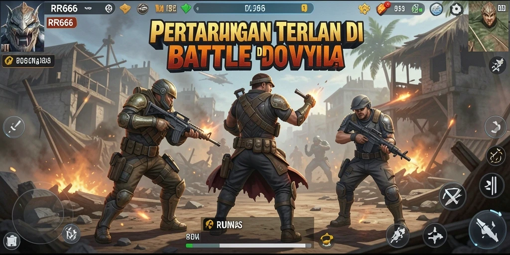 Tangkapan layar gameplay Battle Royale di RR666 yang menegangkan dan penuh aksi.