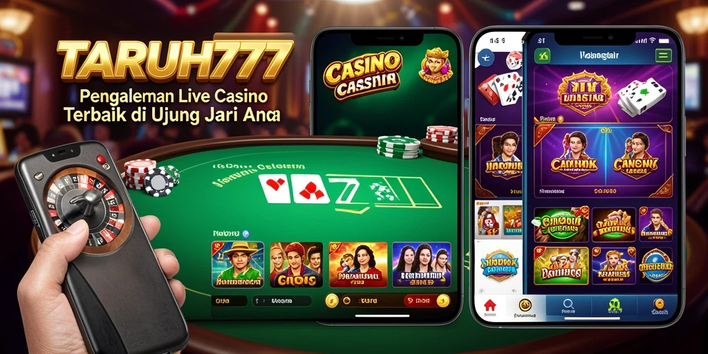 Screenshot TARUH777 yang menunjukkan dealer live dalam aksi di Live Casino.